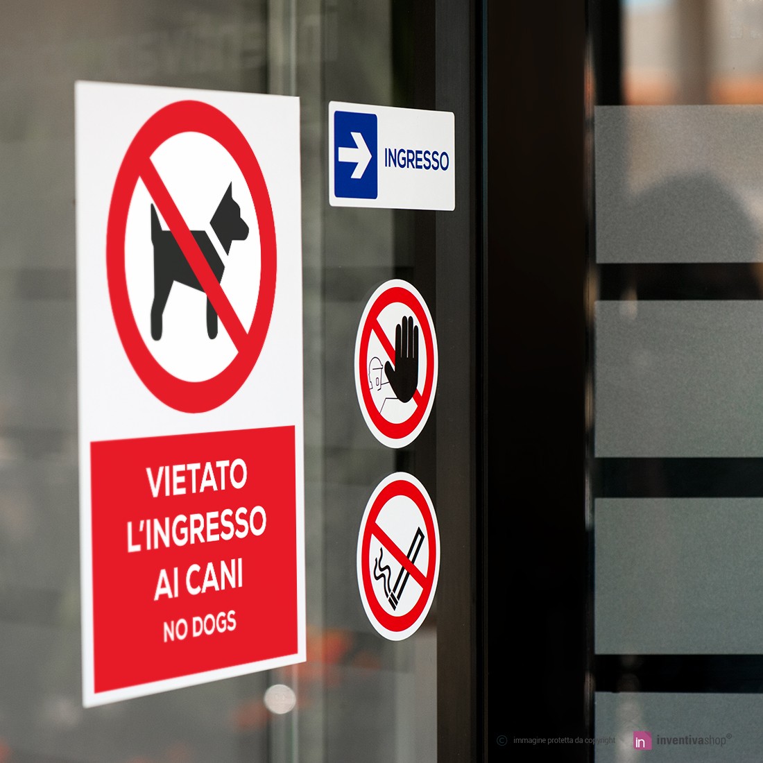 cartello vietato l ingresso ai cani
